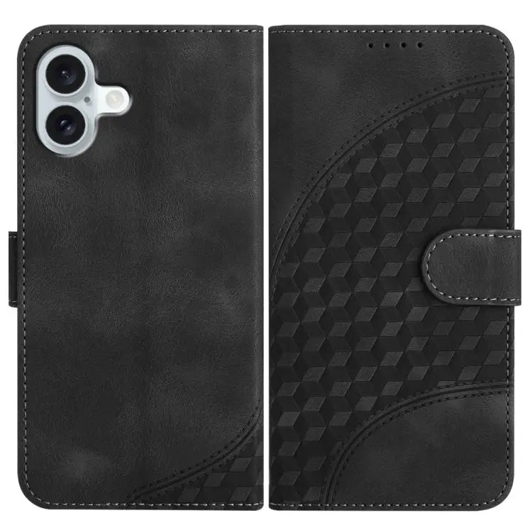 YX0060 Elephant Head Embossed Phone Leather Case with Lanyard For iPhone 16 Pro For iPhone 16 Plus For iPhone 16