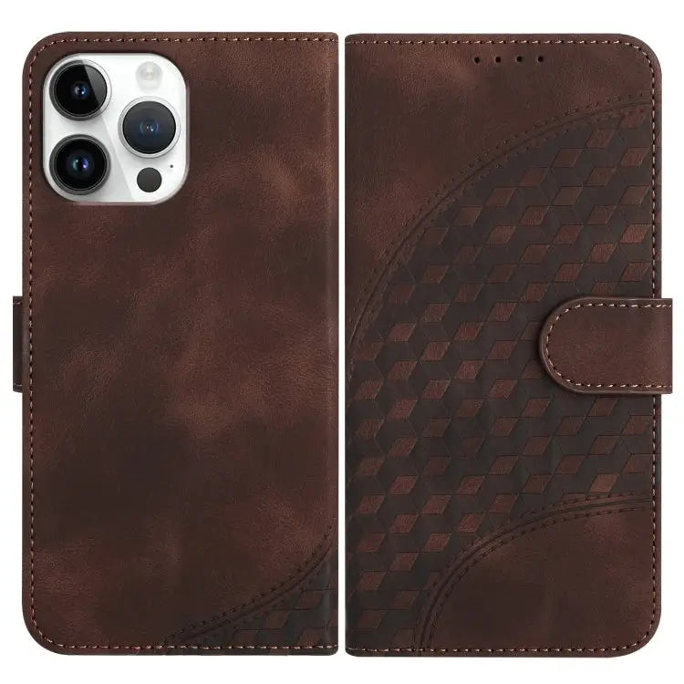 YX0060 Elephant Head Embossed Phone Leather Case with Lanyard For iPhone 13 Pro Max For iPhone 13 Pro For iPhone 13