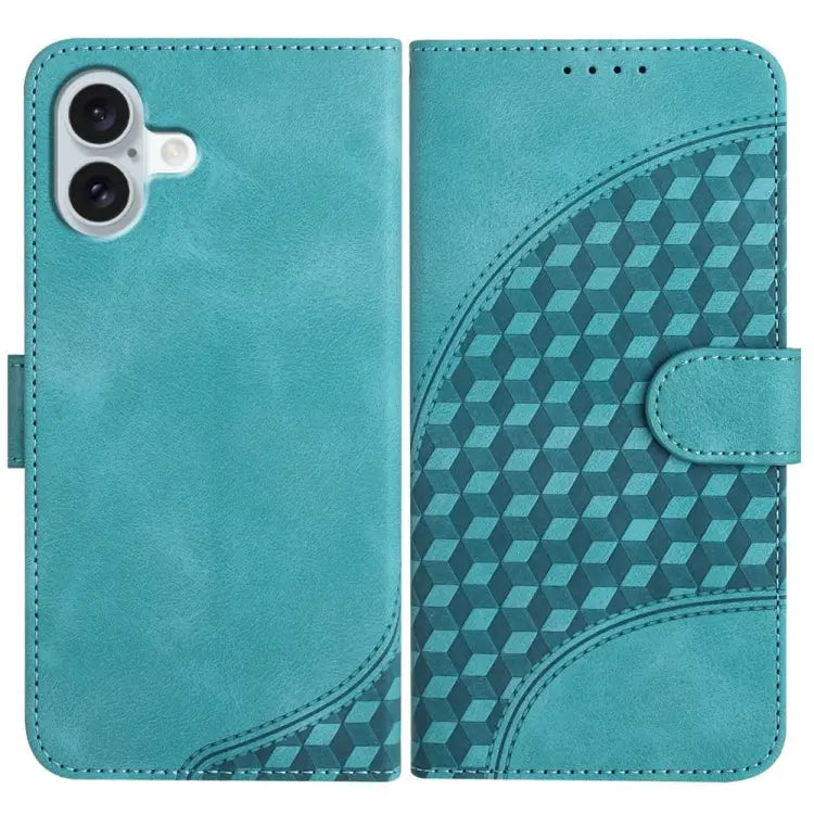 YX0060 Elephant Head Embossed Phone Leather Case with Lanyard For iPhone 16 Pro For iPhone 16 Plus For iPhone 16