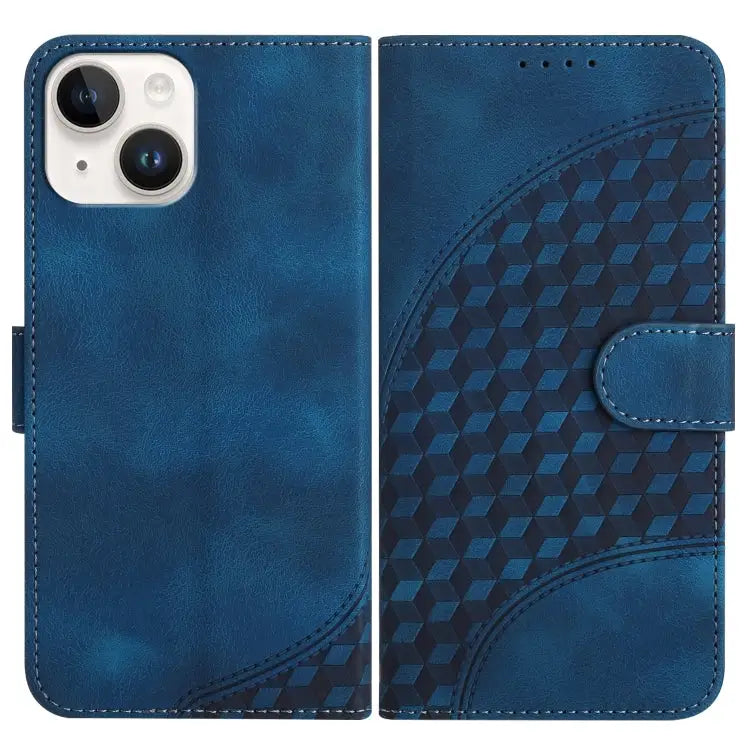 YX0060 Elephant Head Embossed Phone Leather Case with Lanyard For iPhone 15 For iPhone 14 Plus For iPhone 14
