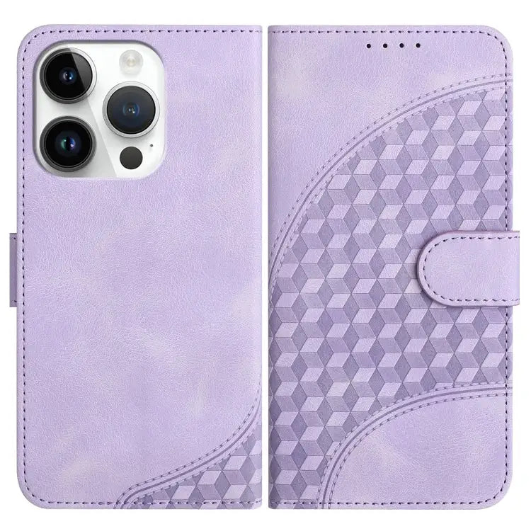 YX0060 Elephant Head Embossed Phone Leather Case with Lanyard For iPhone 15 Pro Max For iPhone 15 Pro For iPhone 15