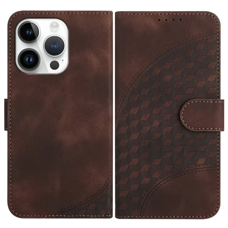 YX0060 Elephant Head Embossed Phone Leather Case with Lanyard For iPhone 13 Pro Max For iPhone 13 Pro For iPhone 13