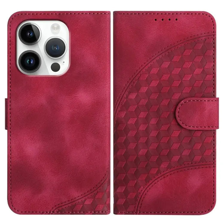 YX0060 Elephant Head Embossed Phone Leather Case with Lanyard For iPhone 16 Pro For iPhone 16 Plus For iPhone 16