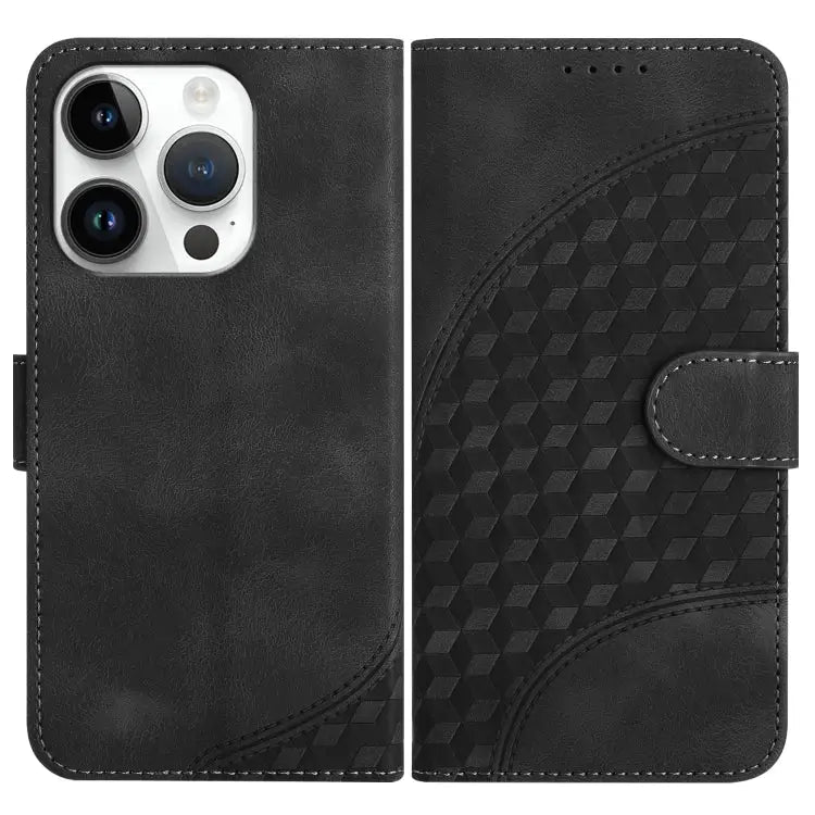 YX0060 Elephant Head Embossed Phone Leather Case with Lanyard For iPhone 15 Pro Max For iPhone 15 Pro For iPhone 15