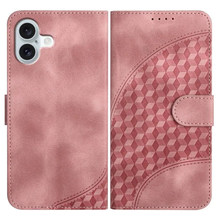 YX0060 Elephant Head Embossed Phone Leather Case with Lanyard For iPhone 16 Pro For iPhone 16 Plus For iPhone 16