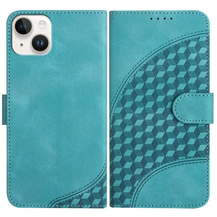 YX0060 Elephant Head Embossed Phone Leather Case with Lanyard For iPhone 15 For iPhone 14 Plus For iPhone 14