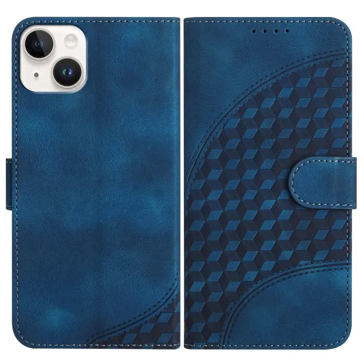 YX0060 Elephant Head Embossed Phone Leather Case with Lanyard For iPhone 15 For iPhone 14 Plus For iPhone 14