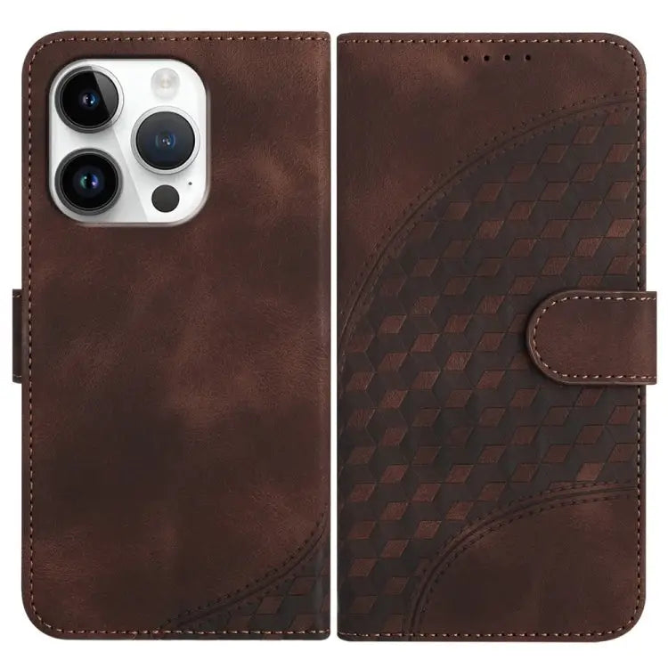 YX0060 Elephant Head Embossed Phone Leather Case with Lanyard For iPhone 16 Pro For iPhone 16 Plus For iPhone 16