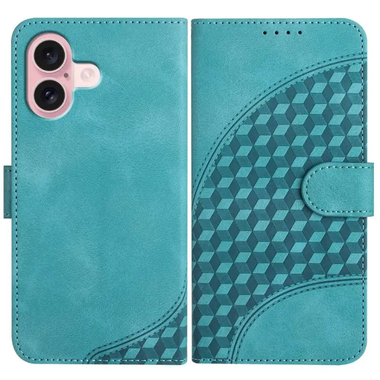 YX0060 Elephant Head Embossed Phone Leather Case with Lanyard For iPhone 16 Pro For iPhone 16 Plus For iPhone 16