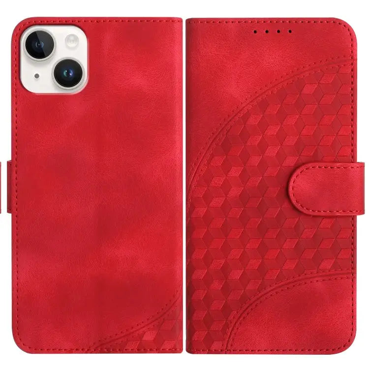 YX0060 Elephant Head Embossed Phone Leather Case with Lanyard For iPhone 15 For iPhone 14 Plus For iPhone 14