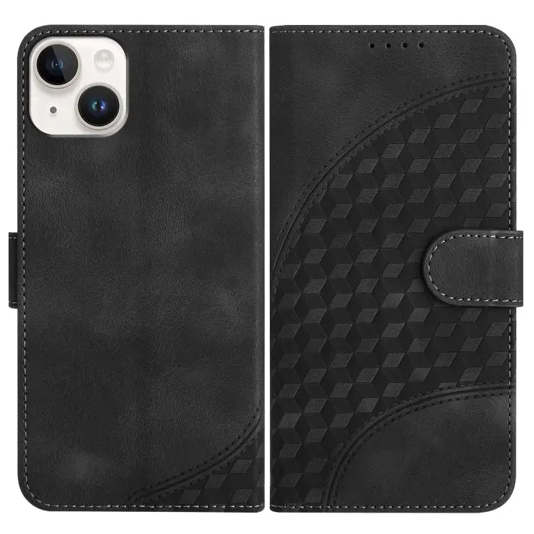 YX0060 Elephant Head Embossed Phone Leather Case with Lanyard For iPhone 15 For iPhone 14 Plus For iPhone 14