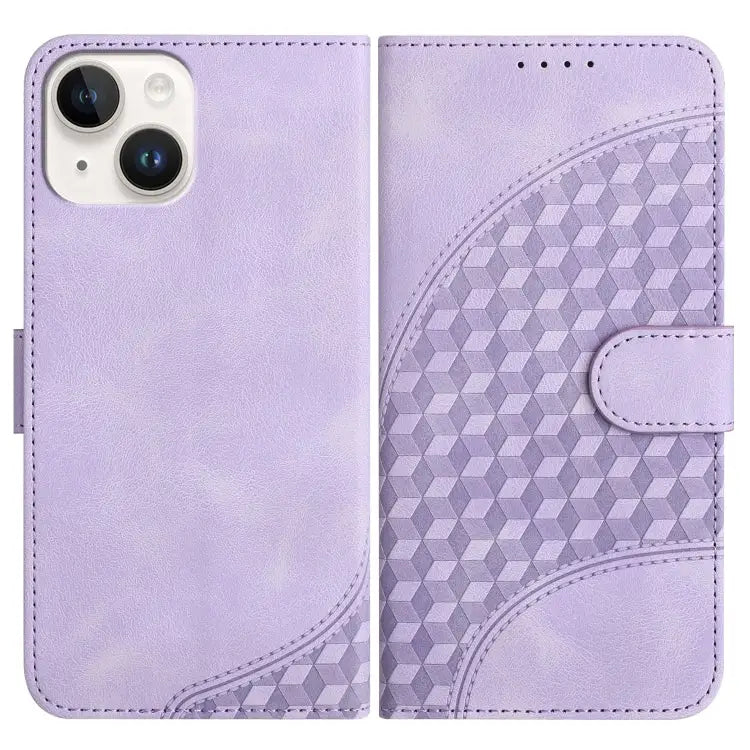 YX0060 Elephant Head Embossed Phone Leather Case with Lanyard For iPhone 15 For iPhone 14 Plus For iPhone 14