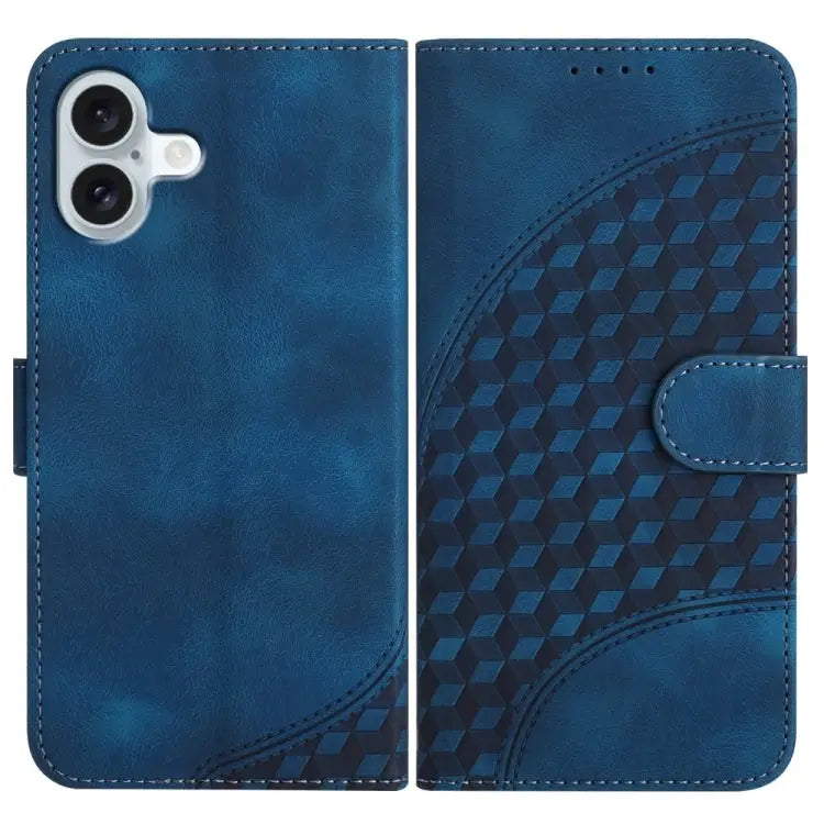 YX0060 Elephant Head Embossed Phone Leather Case with Lanyard For iPhone 16 Pro For iPhone 16 Plus For iPhone 16