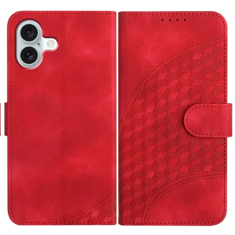 YX0060 Elephant Head Embossed Phone Leather Case with Lanyard For iPhone 16 Pro For iPhone 16 Plus For iPhone 16