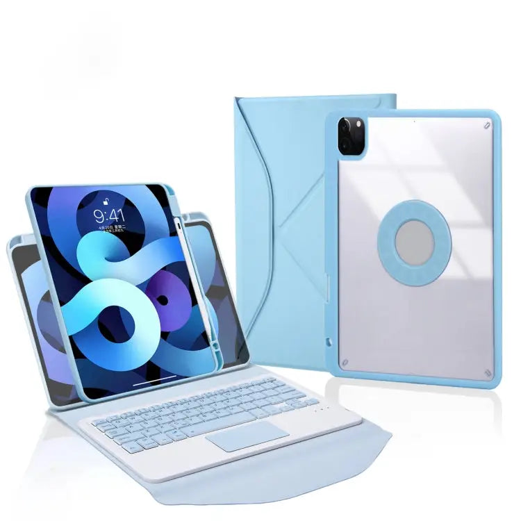 Z11B-A Pen Slot Touchpad Bluetooth Keyboard Leather Tablet Case For iPad Pro 11 2021/2020/2018 For iPad Air 11 2025