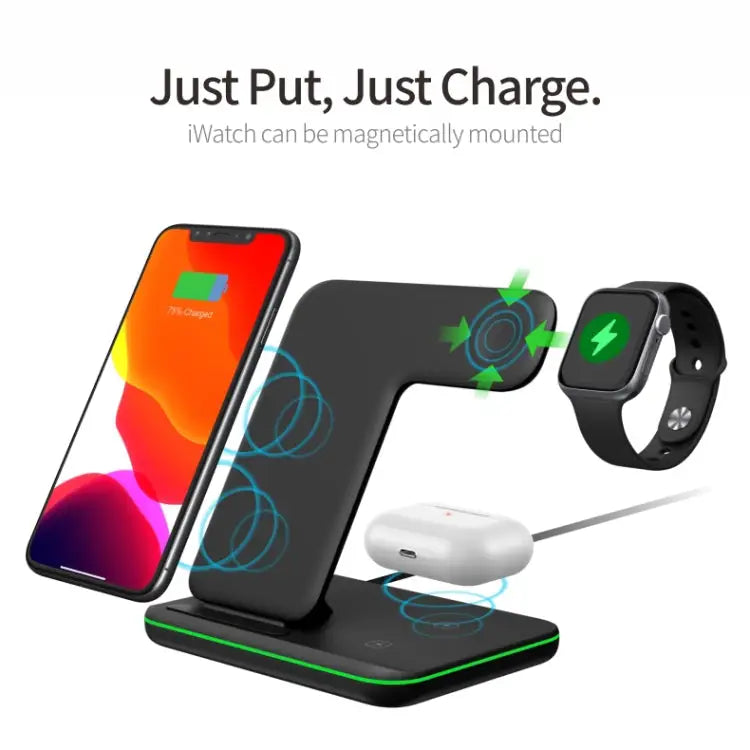 Z5A QI Vertical Magnetic Wireless Charger for Mobile Phones & Apple Watches & AirPods / Samsung Galaxy Buds / Huawei