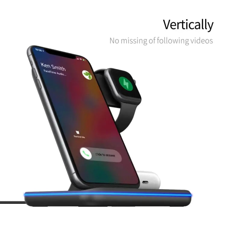 Z5A QI Vertical Magnetic Wireless Charger for Mobile Phones & Apple Watches & AirPods / Samsung Galaxy Buds / Huawei