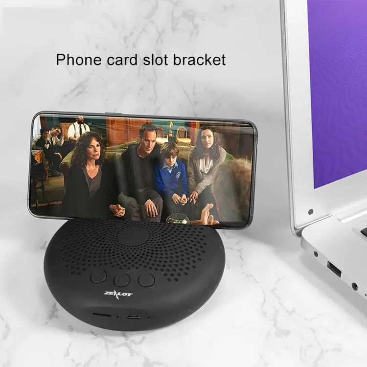 ZEALOT S24 Portable Stereo Bluetooth Speaker with Lanyard & Mobile Card Slot Holder Supports Hands-free Call & TF Card