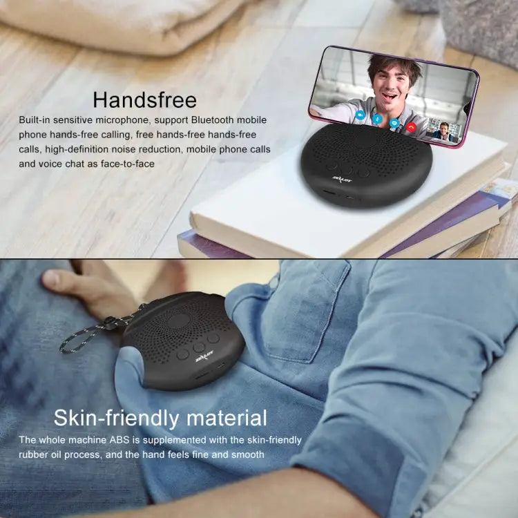 ZEALOT S24 Portable Stereo Bluetooth Speaker with Lanyard & Mobile Card Slot Holder Supports Hands-free Call & TF Card