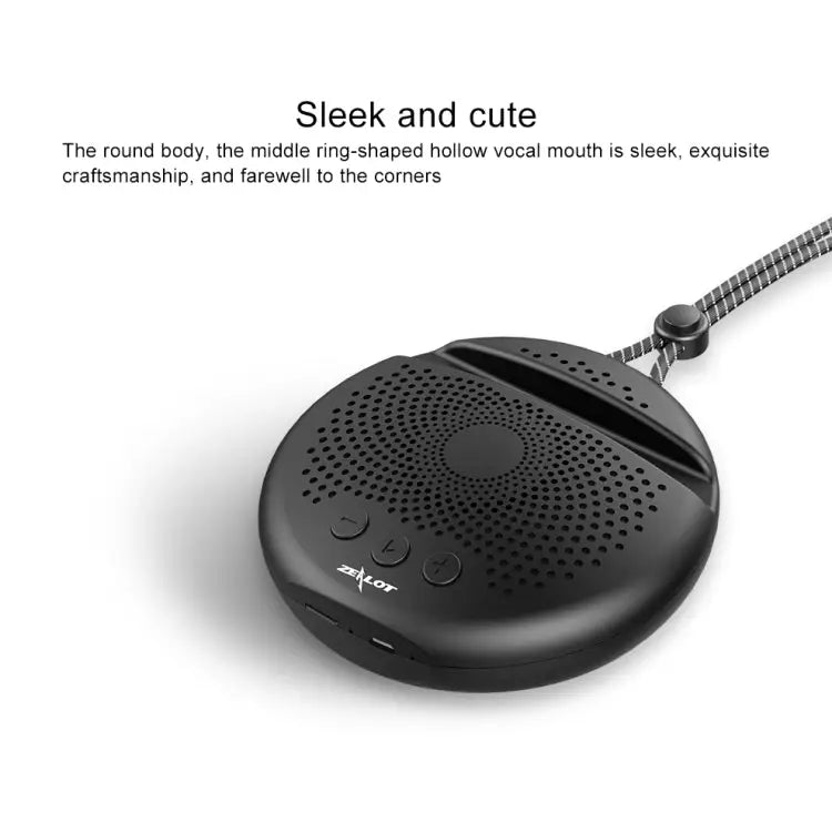 ZEALOT S24 Portable Stereo Bluetooth Speaker with Lanyard & Mobile Card Slot Holder Supports Hands-free Call & TF Card