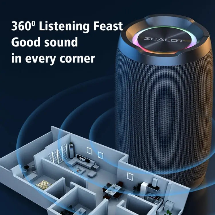 Zealot S49 Outdoor Portable Wireless Bluetooth Speaker with RGB Light S49 - S49 - Apple Accessories