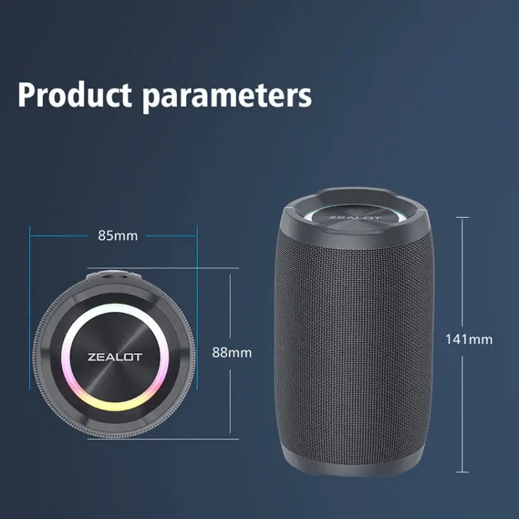Zealot S49 Outdoor Portable Wireless Bluetooth Speaker with RGB Light S49 - S49 - Apple Accessories