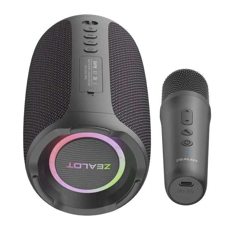 Zealot S61M RGB Rhythmic Light Karaoke Wireless Speaker Single Mic Dual Mic - Apple Accessories