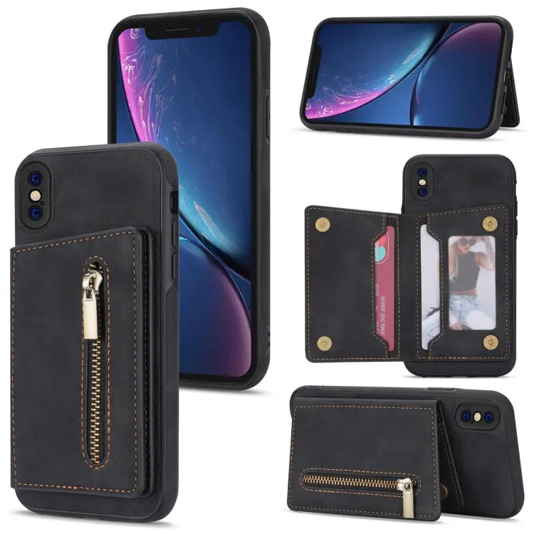 Zipper Card Holder Phone Case For iPhone 11 Pro For iPhone 11 Pro Max For iPhone X / XS For iPhone XR - For iPhone XS