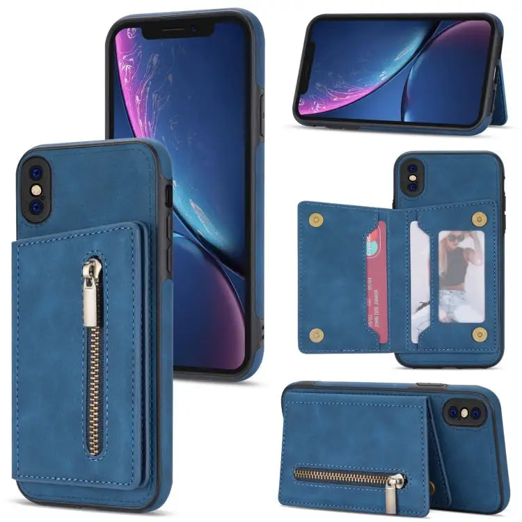Zipper Card Holder Phone Case For iPhone 11 Pro For iPhone 11 Pro Max For iPhone X / XS For iPhone XR - For iPhone X