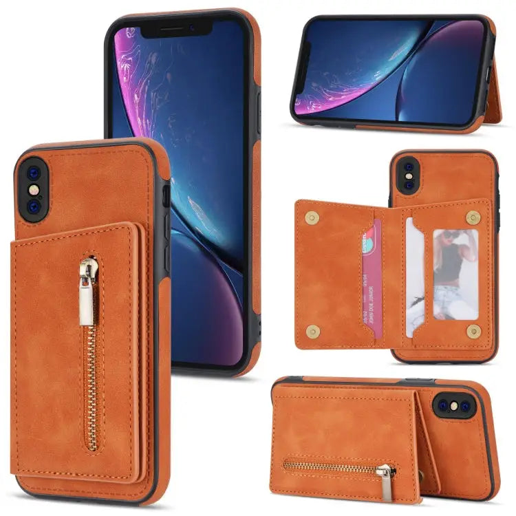 Zipper Card Holder Phone Case For iPhone 11 Pro For iPhone 11 Pro Max For iPhone X / XS For iPhone XR - For iPhone X