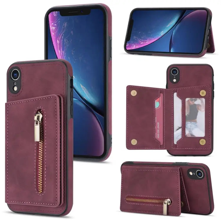 Zipper Card Holder Phone Case For iPhone 11 Pro For iPhone 11 Pro Max For iPhone X / XS For iPhone XR - For iPhone XR