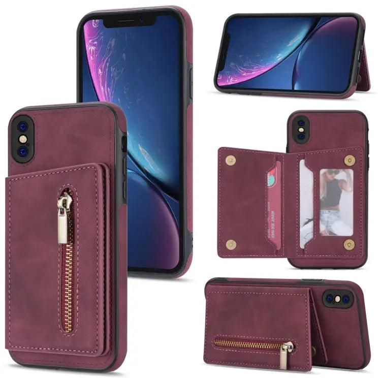 Zipper Card Holder Phone Case For iPhone 11 Pro For iPhone 11 Pro Max For iPhone X / XS For iPhone XR - For iPhone XS