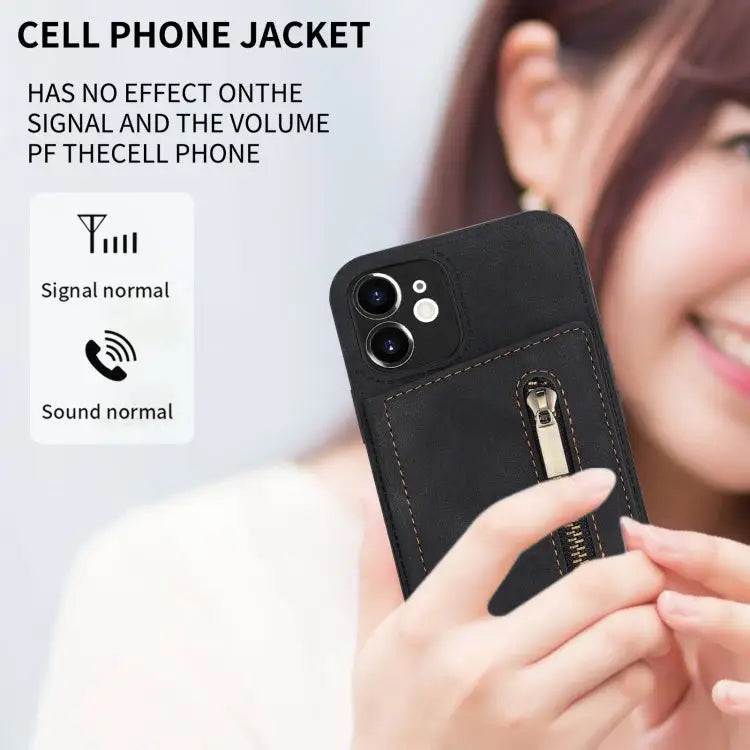 Zipper Card Holder Phone Case For iPhone 12 For iPhone 12 Pro For iPhone 12 Pro Max For iPhone 11 - Apple Accessories