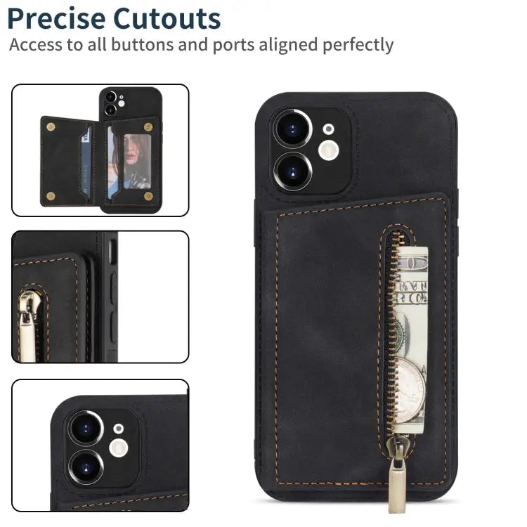 Zipper Card Holder Phone Case For iPhone 12 For iPhone 12 Pro For iPhone 12 Pro Max For iPhone 11 - Apple Accessories