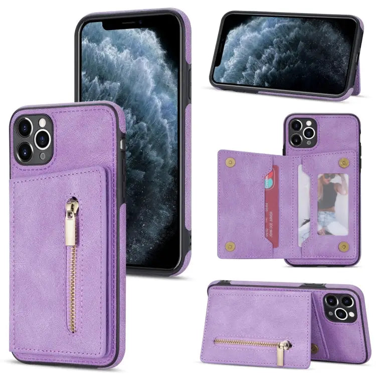 Zipper Card Holder Phone Case For iPhone 12 For iPhone 12 Pro For iPhone 12 Pro Max For iPhone 11 - For iPhone 11 Pro