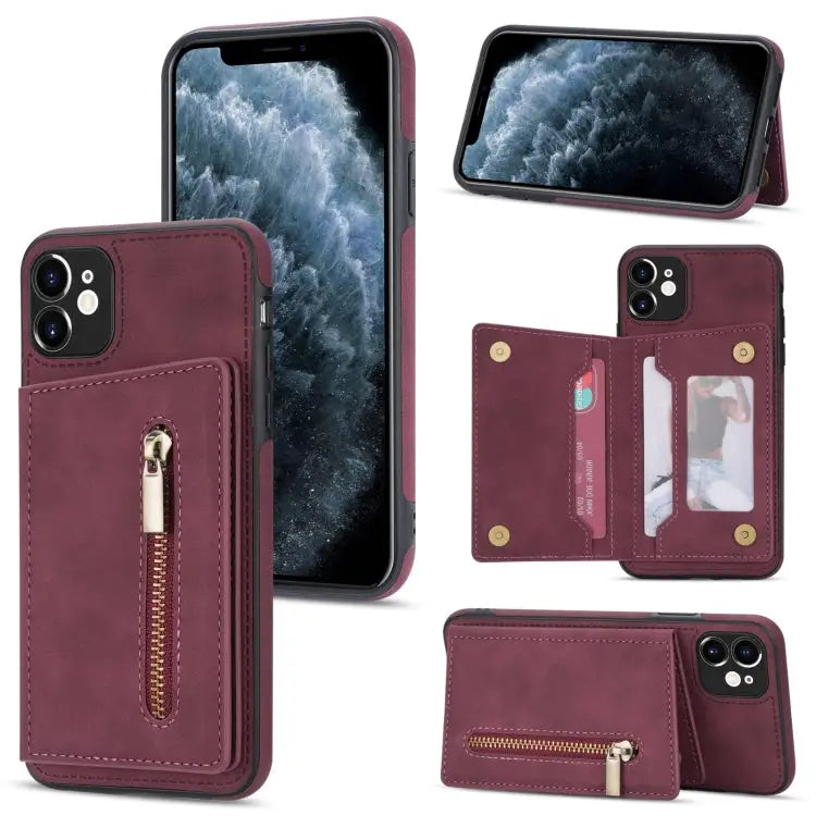 Zipper Card Holder Phone Case For iPhone 12 For iPhone 12 Pro For iPhone 12 Pro Max For iPhone 11 - For iPhone 11