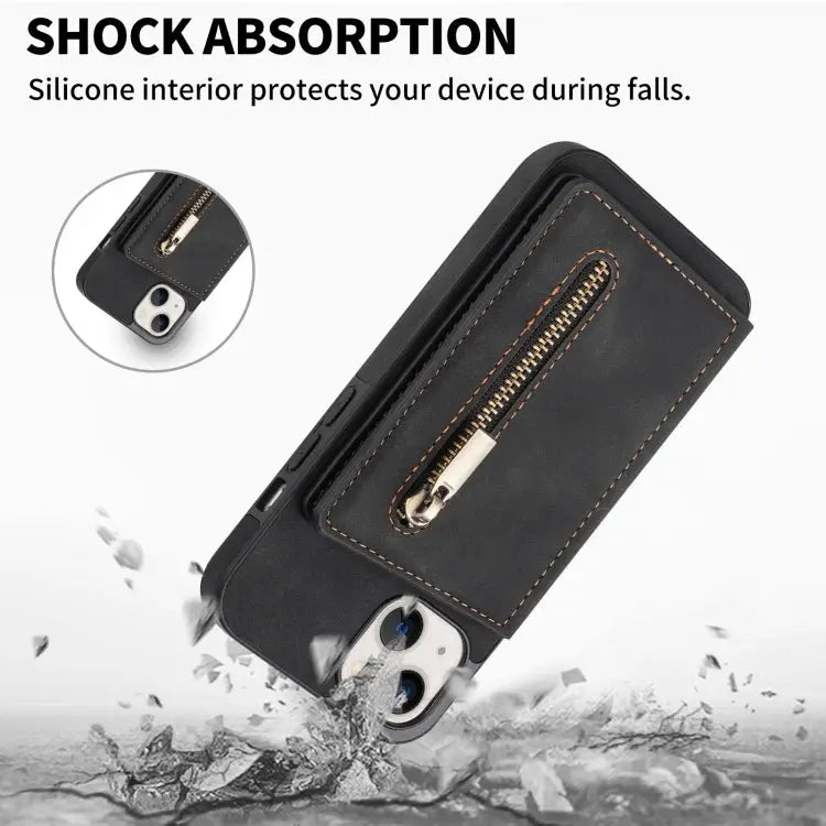 Zipper Card Holder Phone Case For iPhone 13 mini For iPhone 13 For iPhone 13 Pro For iPhone 13 Pro Max - Apple