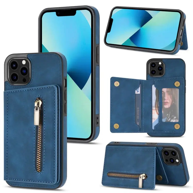 Zipper Card Holder Phone Case For iPhone 13 mini For iPhone 13 For iPhone 13 Pro For iPhone 13 Pro Max - For iPhone 13