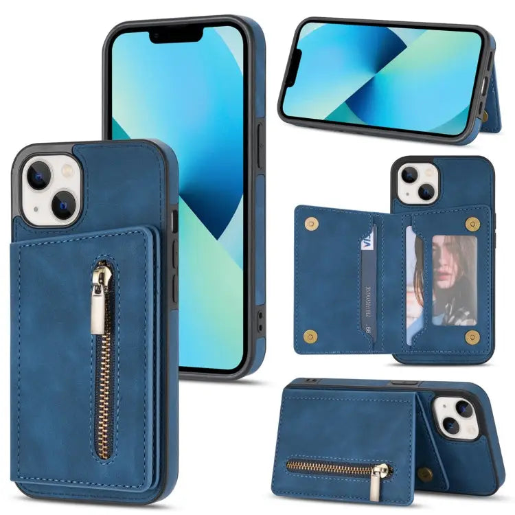 Zipper Card Holder Phone Case For iPhone 13 mini For iPhone 13 For iPhone 13 Pro For iPhone 13 Pro Max - For iPhone 13