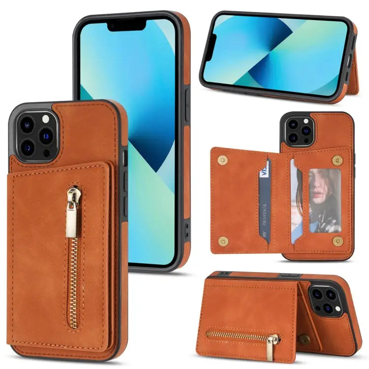 Zipper Card Holder Phone Case For iPhone 13 mini For iPhone 13 For iPhone 13 Pro For iPhone 13 Pro Max - For iPhone 13