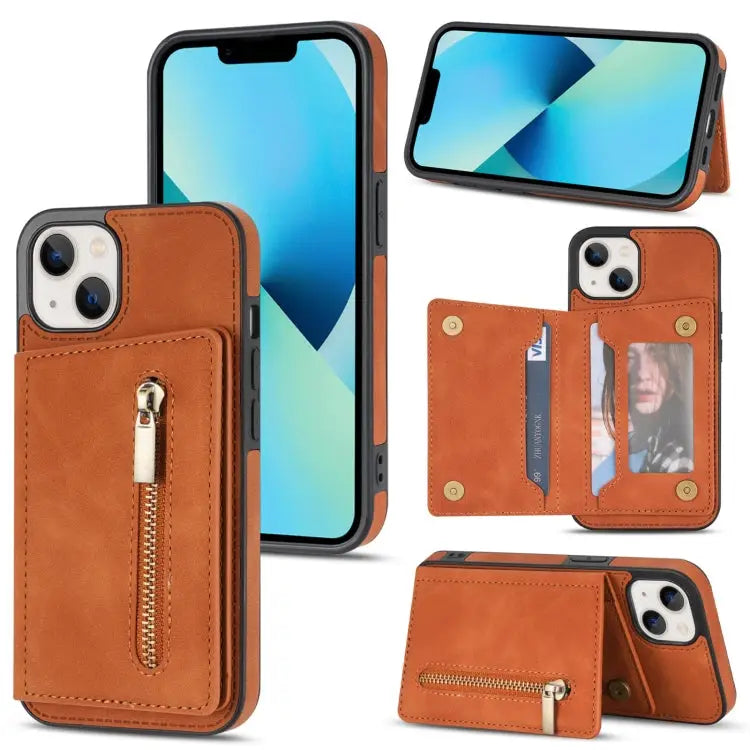 Zipper Card Holder Phone Case For iPhone 13 mini For iPhone 13 For iPhone 13 Pro For iPhone 13 Pro Max - For iPhone 13