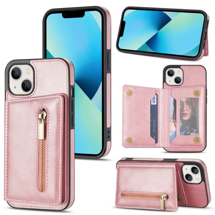 Zipper Card Holder Phone Case For iPhone 13 mini For iPhone 13 For iPhone 13 Pro For iPhone 13 Pro Max - For iPhone 13