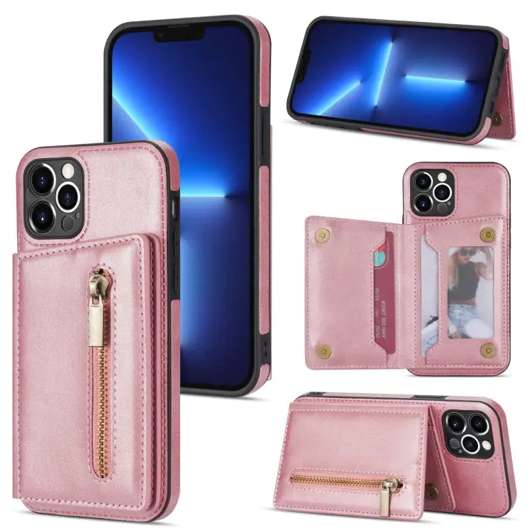 Zipper Card Holder Phone Case For iPhone XS Max For iPhone SE 2022 / 2020 / 8 / 7 For iPhone 8 Plus / 7 Plus For iPhone