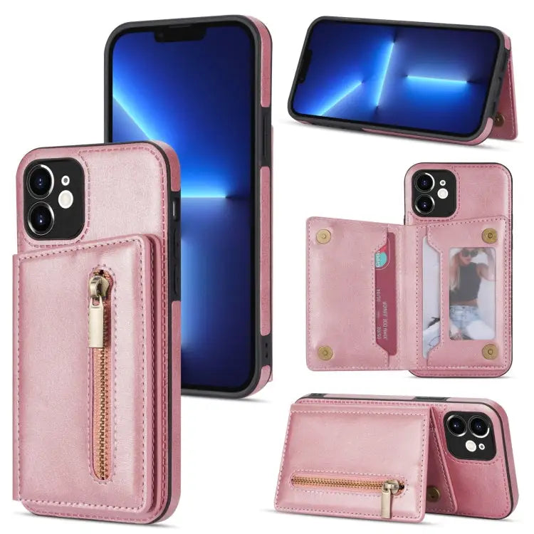 Zipper Card Holder Phone Case For iPhone XS Max For iPhone SE 2022 / 2020 / 8 / 7 For iPhone 8 Plus / 7 Plus For iPhone