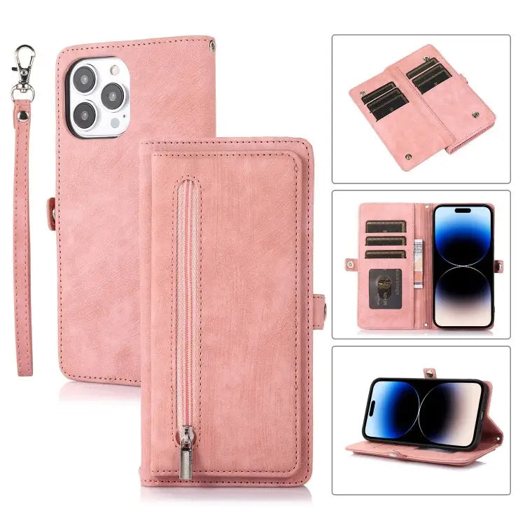 Zipper Card Slot Buckle Wallet Leather Phone Case For iPhone 14 Pro Max For iPhone 14 Pro For iPhone 14 Plus For iPhone
