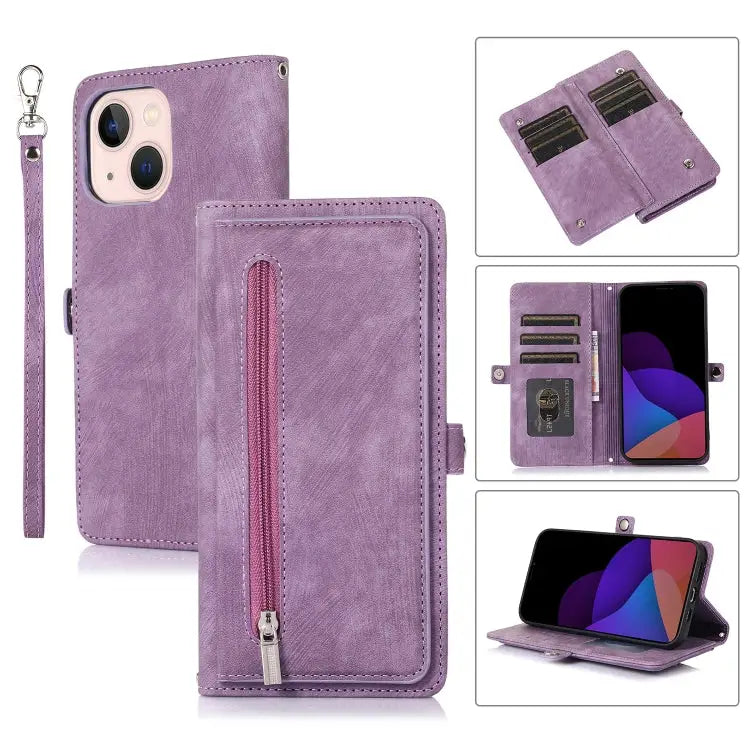 Zipper Card Slot Buckle Wallet Leather Phone Case For iPhone 14 Pro Max For iPhone 14 Pro For iPhone 14 Plus For iPhone