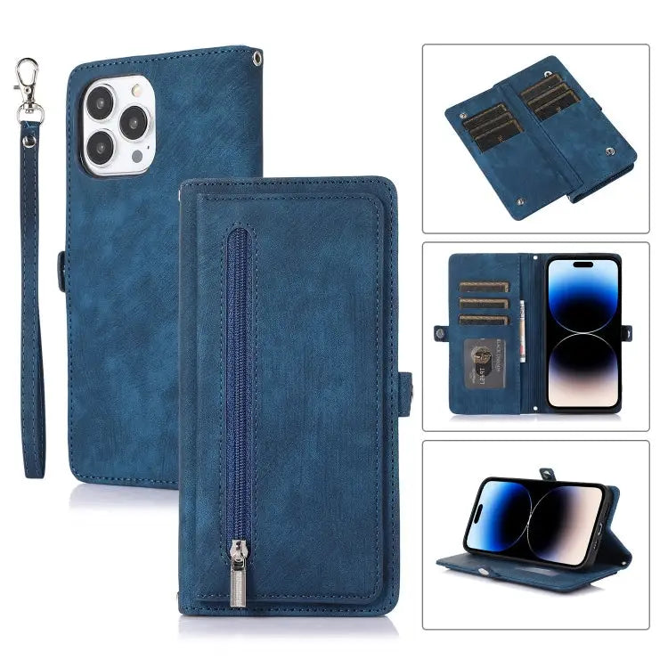 Zipper Card Slot Buckle Wallet Leather Phone Case For iPhone 14 Pro Max For iPhone 14 Pro For iPhone 14 Plus For iPhone