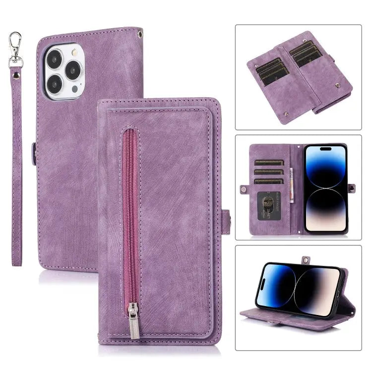Zipper Card Slot Buckle Wallet Leather Phone Case For iPhone 14 Pro Max For iPhone 14 Pro For iPhone 14 Plus For iPhone