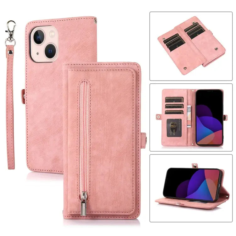 Zipper Card Slot Buckle Wallet Leather Phone Case For iPhone 14 Pro Max For iPhone 14 Pro For iPhone 14 Plus For iPhone