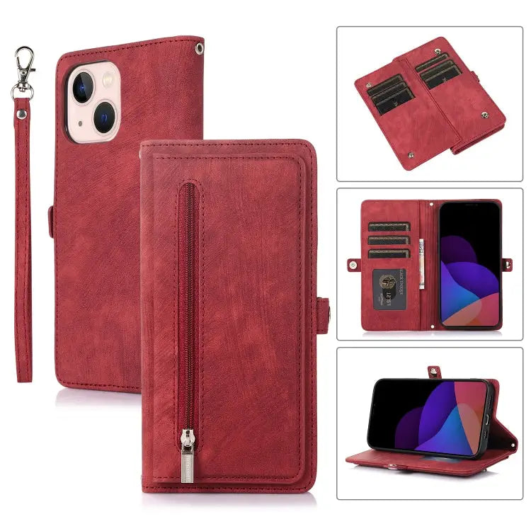 Zipper Card Slot Buckle Wallet Leather Phone Case For iPhone 14 Pro Max For iPhone 14 Pro For iPhone 14 Plus For iPhone